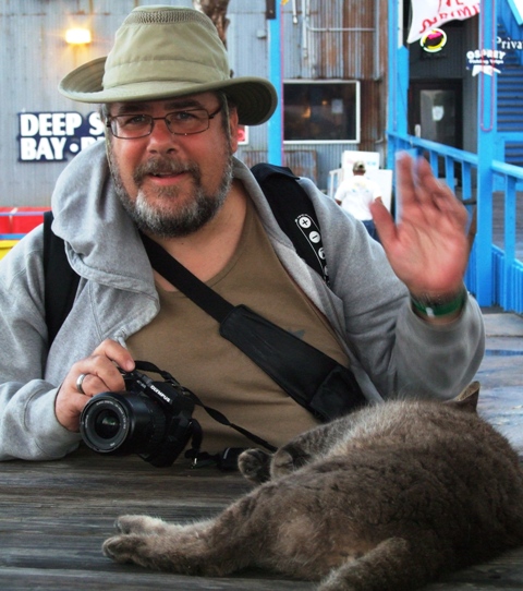 David in a happy moment before the trip with an intact camera