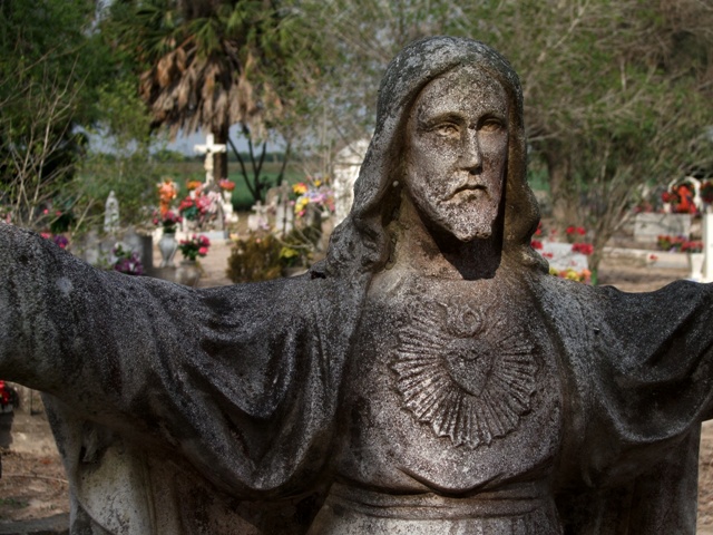 Grave Statue on Old Military Highway in Texas