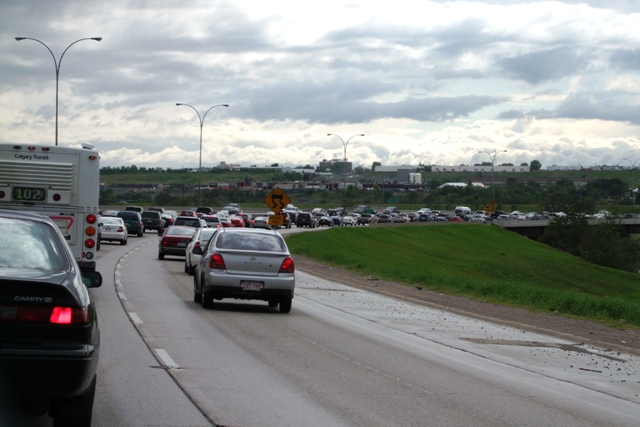 Calgary Traffic on Deerfoot Trail