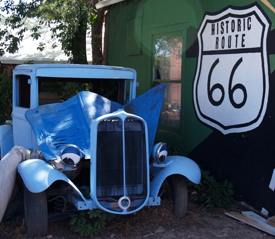 Blue Car in Seligman Arizona by Sheree Zielke