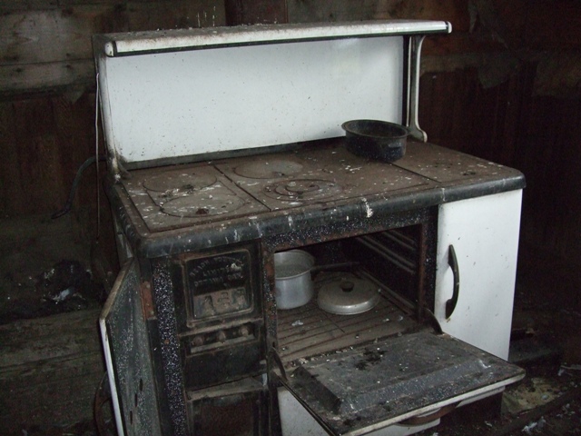 old wooden stove