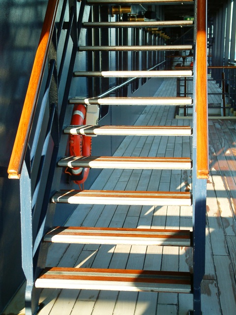 Cruise Ship Stairway in Sunlight by Sheree Zielke